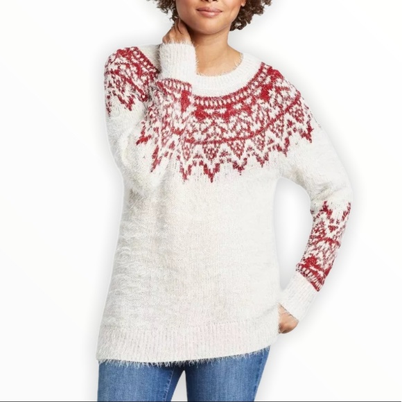 Knox Rose Cream Fair-isle Eyelash Detail Sweater